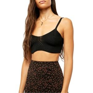 Free People You Wanna Brami Black Bralette NWT Women's XS